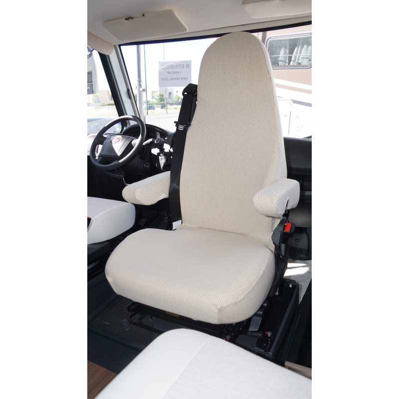 Jeu de n°2 housses de siège sur mesure de cabine motor-home avec ceinture intégrée